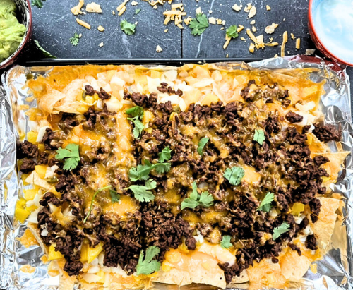 Cheesy Sheet Pan Nachos WP Recipe Maker Feature Image