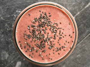 Strawberry Banana Protein Smoothie Finished Image - Tide & Thyme