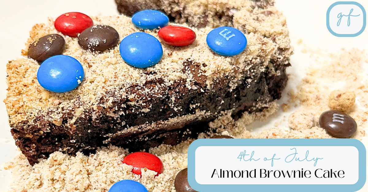 Amazing 4th of July Almond Brownie Cake