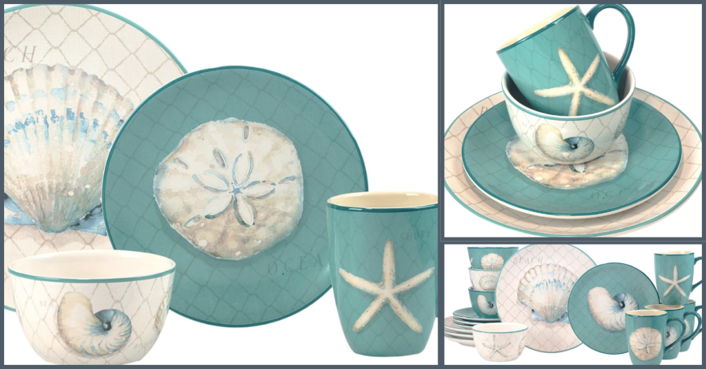 Certified International Ocean View 16 Piece Dinnerware Set: Beach style dinnerware set image