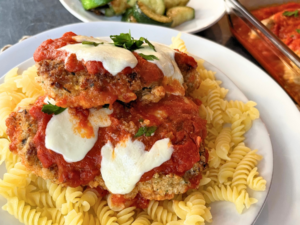 Gluten-Free Chicken Parmesan Finished Plated Image