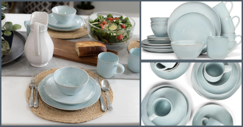 Elanze Designs 16-Piece Dinnerware Set: Beach themed dinnerware set image