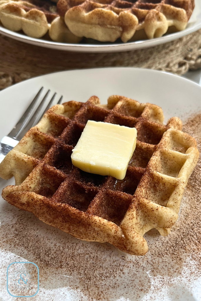 Homemade Cinnamon Waffles Image With Fork - Eggo waffle copycat