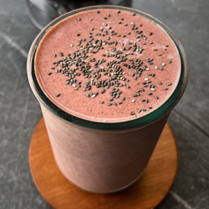 Chocolate Covered Strawberry Protein Smoothie WP Recipe Maker Feature Image